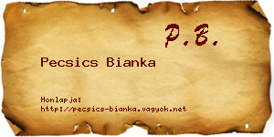 Pecsics Bianka névjegykártya
