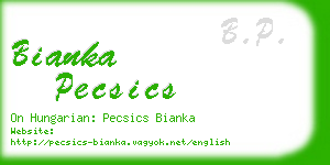 bianka pecsics business card